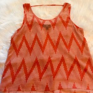 Sheer zig zag print top